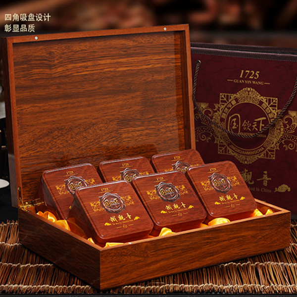 春節(jié)新茶鐵觀音禮盒裝 茶葉禮盒裝木質(zhì)包裝禮盒送人500g年貨送禮安溪鐵觀音